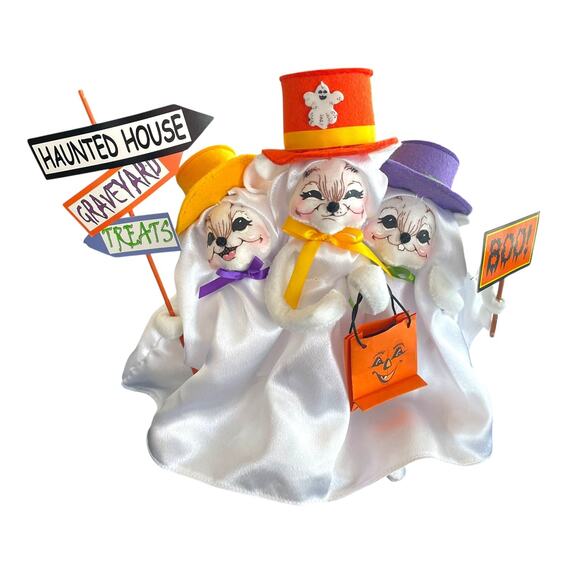 Annalee Halloween Bunch of Three Mice Ghostly Gathering 2007 10" Fall Decor - Picture 6 of 6